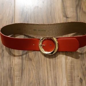 Vintage St John Red Leather Belt. Size 8